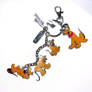 Disney Parks Authentic Pluto Charm Keychain